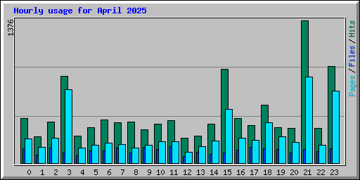 Hourly usage for April 2025