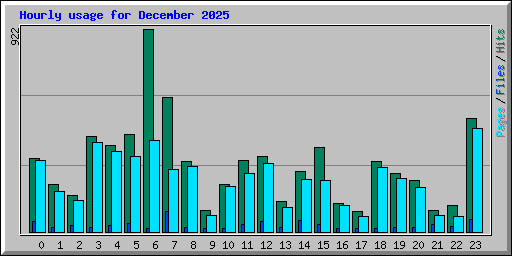 Hourly usage for December 2025